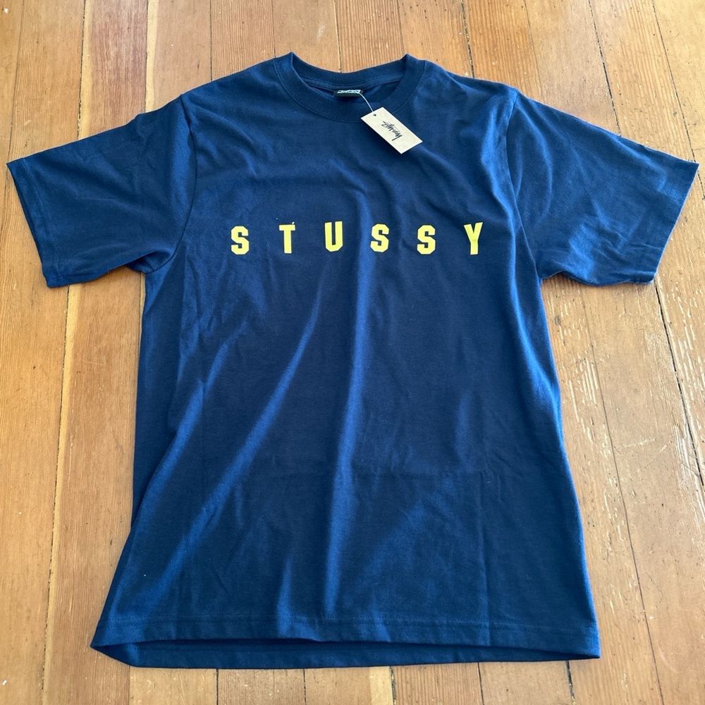 Stussy Men's Dark Blue Tee brand new with tags